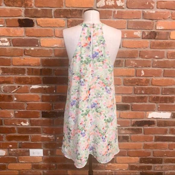 ASTR Womens Floral Sleeveless Trapeze Swing Dress Size Small Halter Summer - Picture 5 of 6